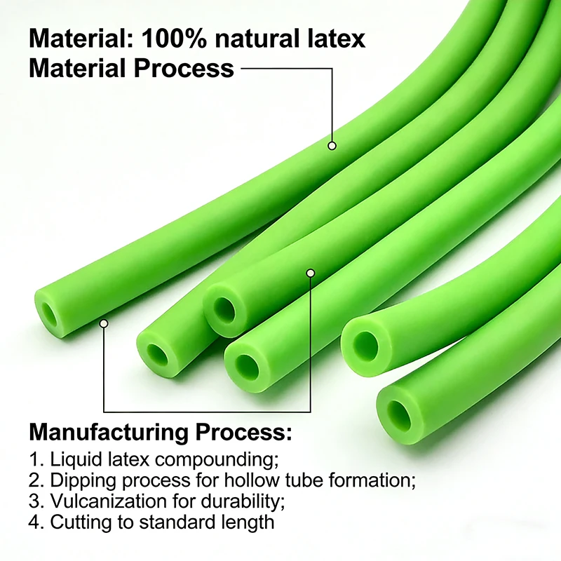 Green Latex Rubber Elastic Hose Freeze Proof High Stretch Tube ID1.6-12mm Strong Tension Pipe for Speargun Slingshot Hunting DIY view 2