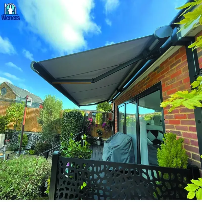 for Custom Aluminum Alloy Awning Canopy Metal Full Cassette Awning for Balcony Garden