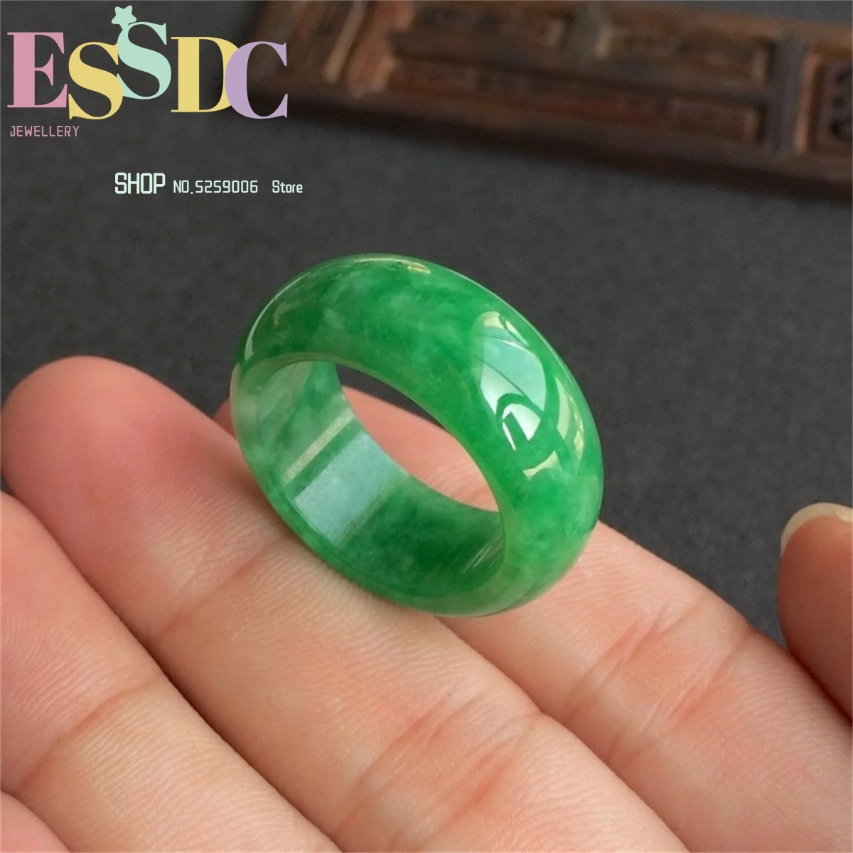 Dropshipping Center Designer Fine Jewelry New in Luxury Jade Green Men Rings Tous Emerald Women's Ring Trends 2023 Free Shipping