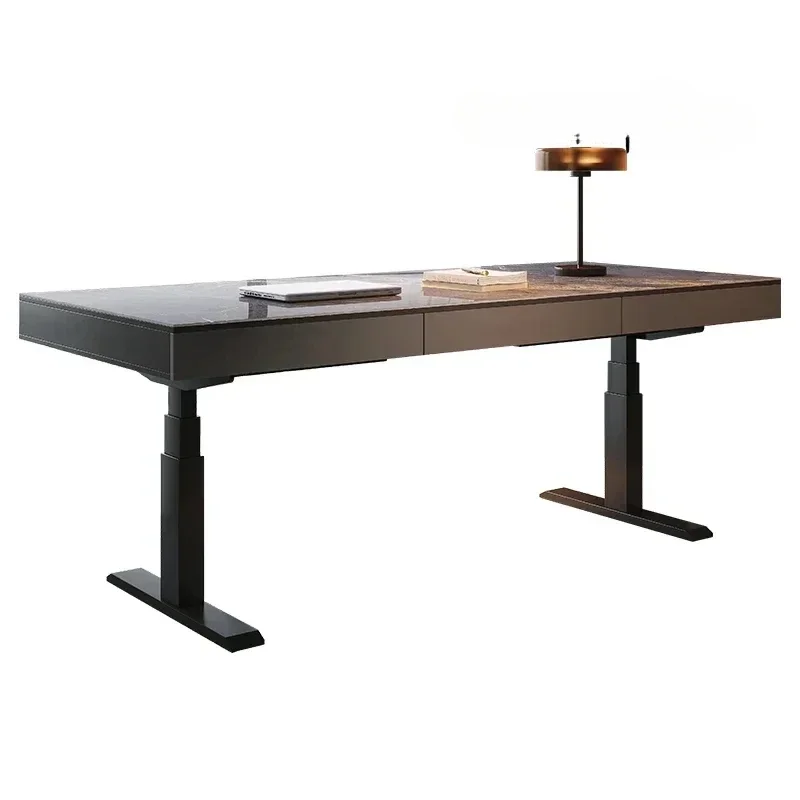 

Итальянский минималистичный электрический подъемный стол из каменных плит для гостиной, компьютерный стол из массива дерева, дизайнерский стол для учебы