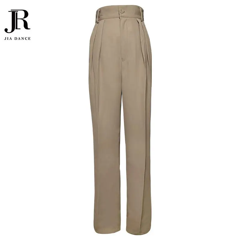 맞춤형 라틴 댄스 드레스 슬림핏 바지 날씬해 보이는 루즈핏 하이웨이스트 바지 국가 표준 댄스 바지 124