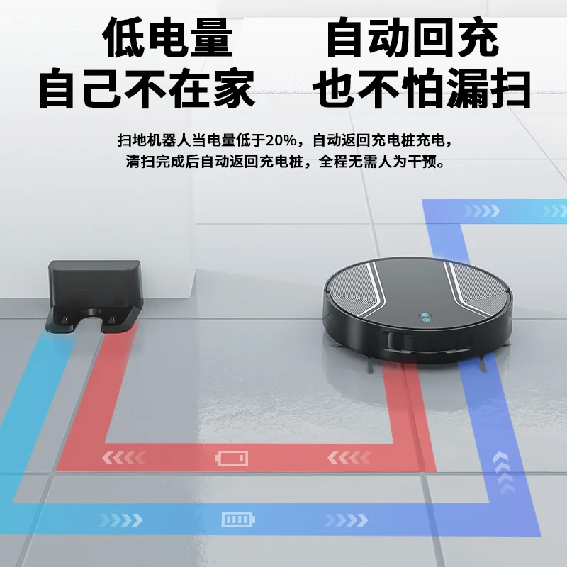 Il più recente robot aspirapolvere 3 in 1 - Aspirapolvere e scopa intelligenti con navigazione giroscopica WiFi, pulizia automatica a umido/secco ricaricabile da 2600 mAh per la casa