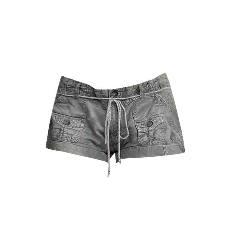

Women Sexy Low Rise Workwear Denim Shorts Female American Retro Summer Hot Cargo Pants Y2k Streetwear Ropa De Mujer Short Jeans