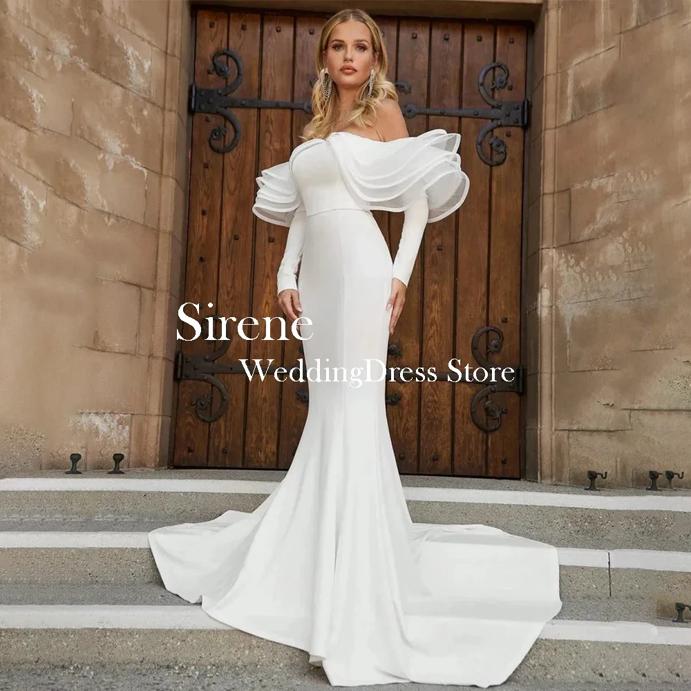 Customized Long Ivory Wedding Dresses Elegant Backless Floor-Length Sweep Train High Quality Evening Gala Brides Dress 2025