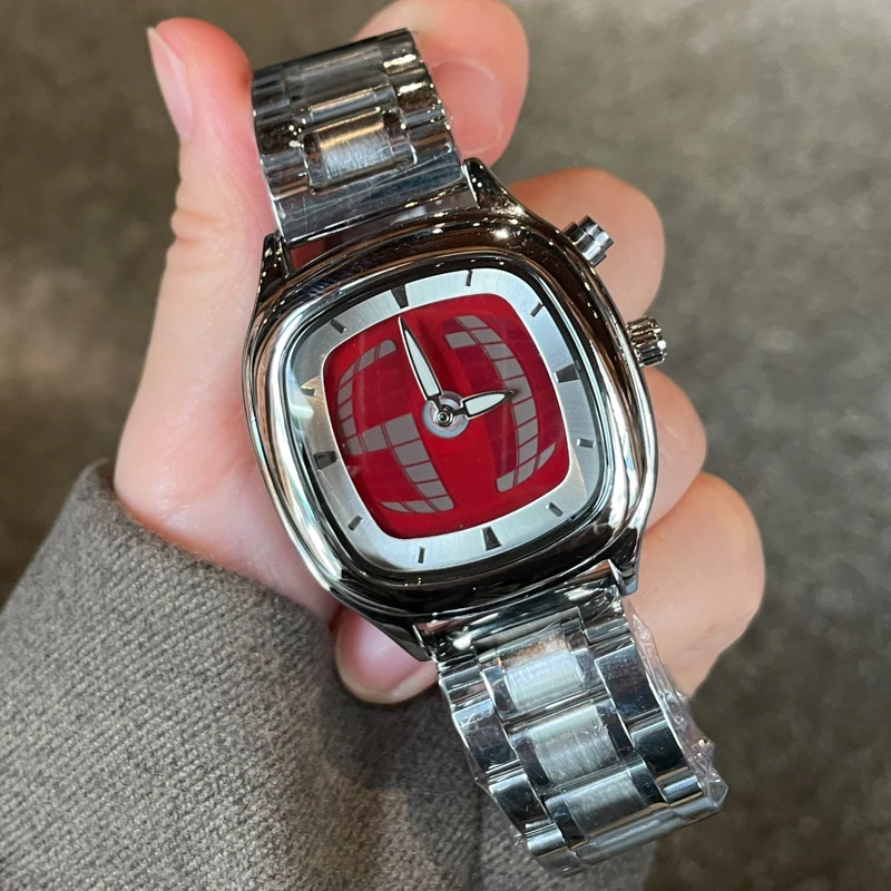 Luxury Watch Unique - CILOA vierkant heren quartzhorloge, unieke rode