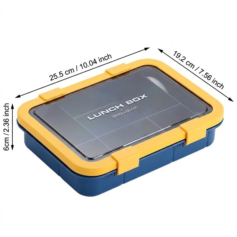 For Daily Commutes 5 Compartment Lunch Box Dishwasher Safe Food Organizer Lunchbox Brown 1500ml Total Capacity