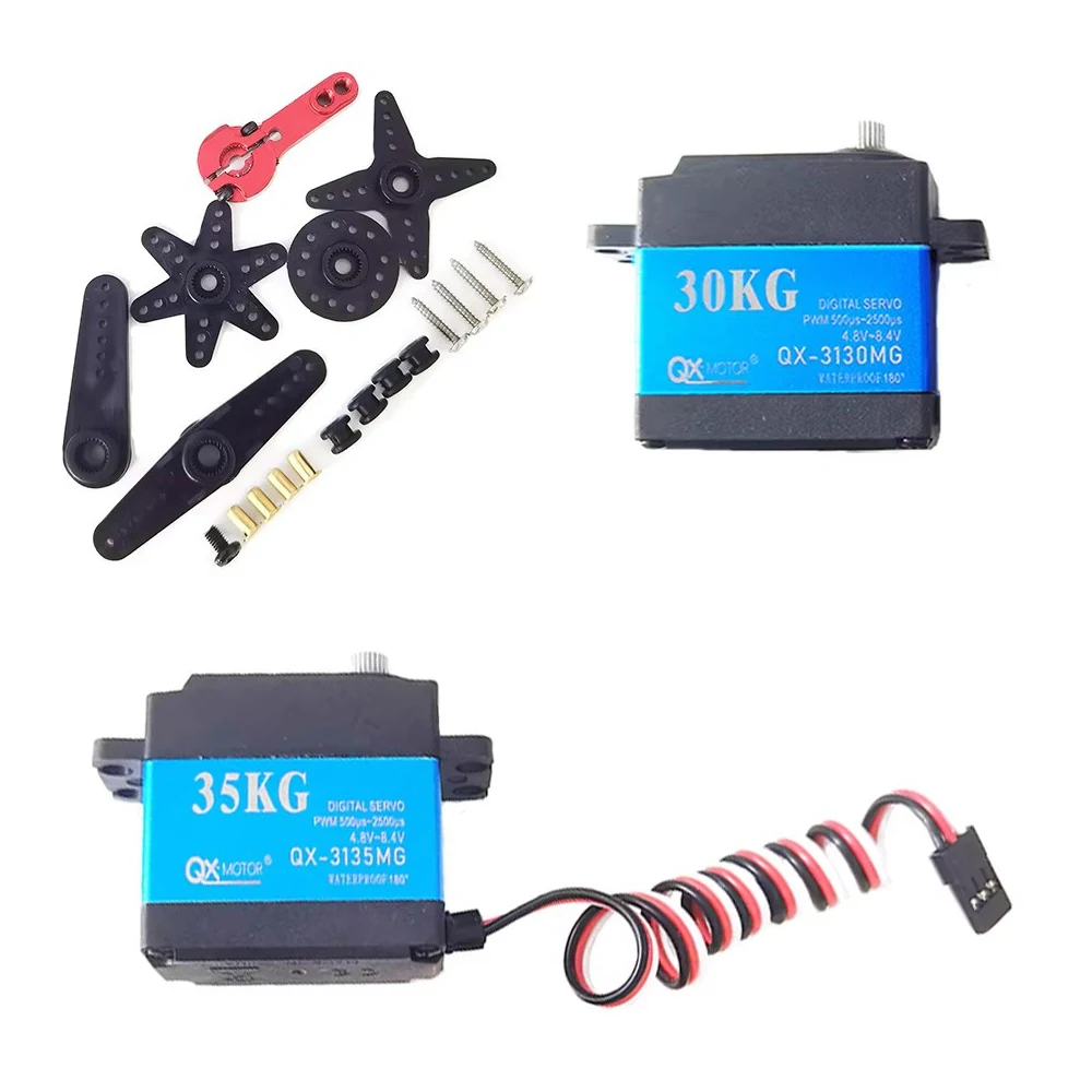 Wodoodporne serwo QX o wysokim momencie obrotowym 35kg 30KG 25KG 20KG, szybkie serwo cyfrowe z metalowymi przekładniami, serwo baja do samochodów RC w skali 1/8 1/10