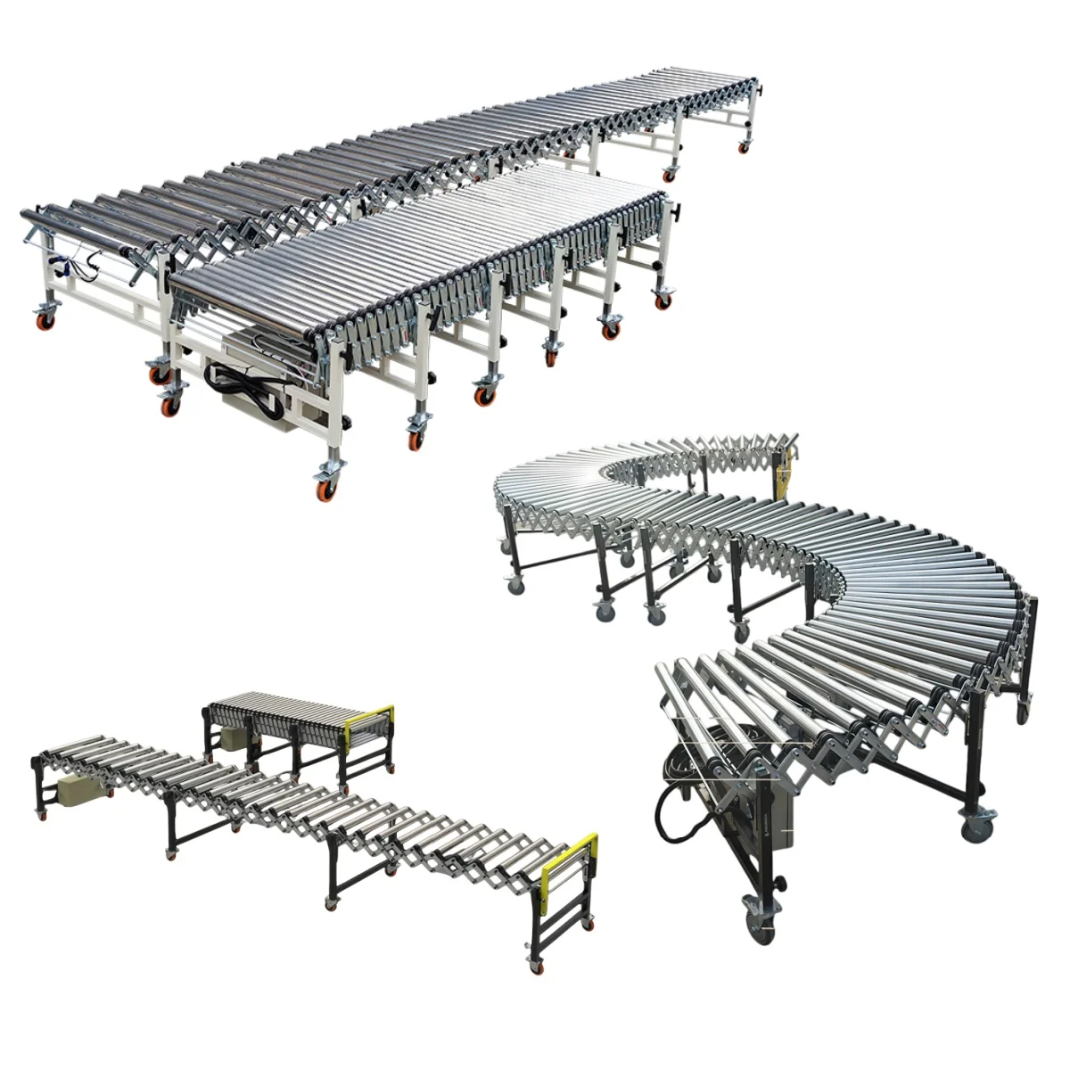 Powerised Drive Roller Conveyor with Rubber Belts | Machinery System for Heavy Load Transport 90W 220V