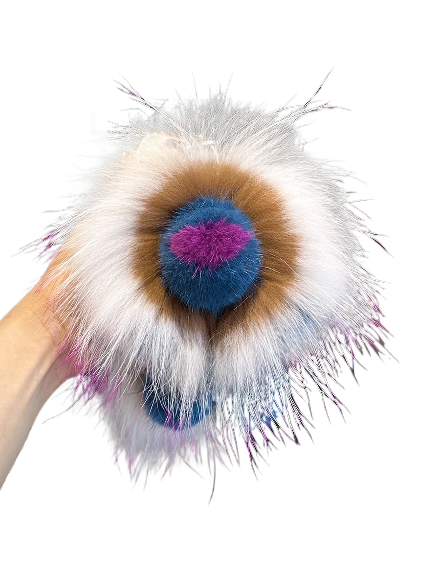 

Real Mink Fur Lion Bag Hanging Ornament Cute Plush Doll Car Keychain Hanging Ornament Gift Low Price Fluffy Really Healing
