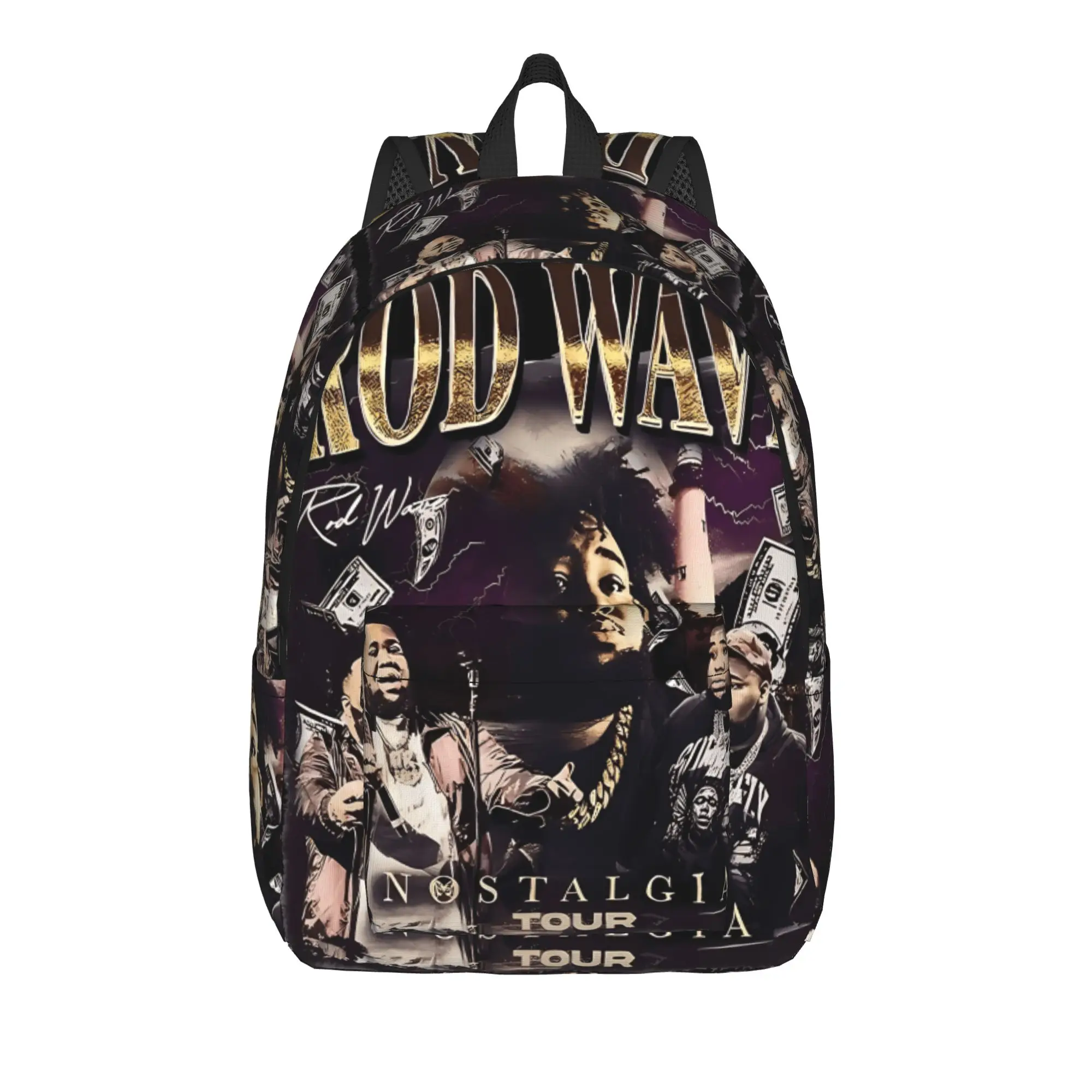 Rod Wave Nostalgia Tour   Backpack  Women Men Polyester University Backpacks Pattern Casual High School Bags Rucksack