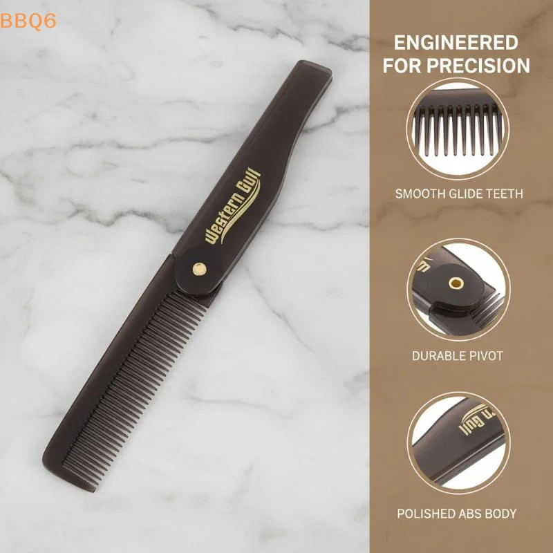 *1PCS Portable Foldable Pocket Combs Oil Head Plastic Beard Combs For Man Women Folding Comb Barber Hair Styling Tool