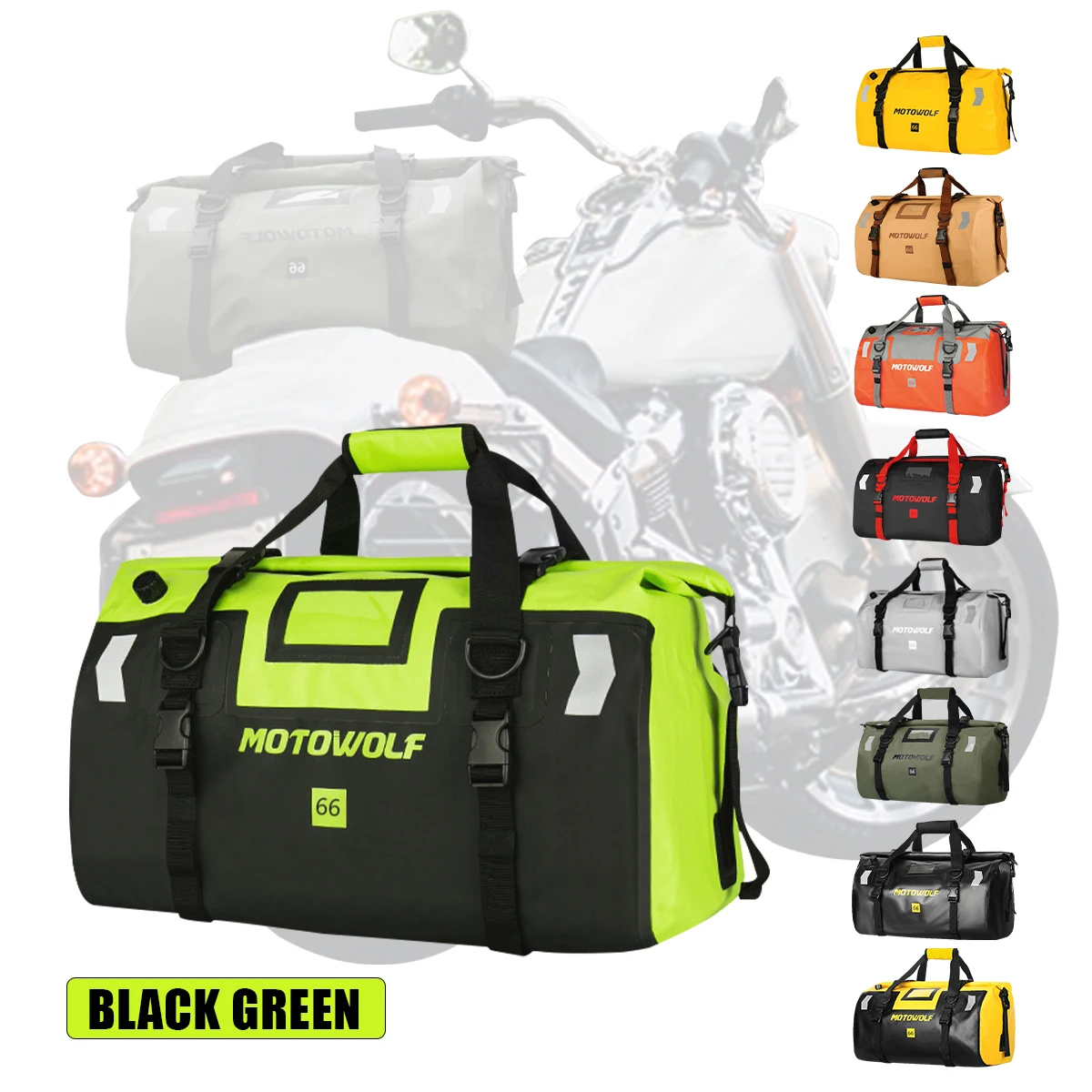 

Motorcycle Saddle Bag Big Capacity Waterproof Universal Motor Back Seat Tail Pack Travel Luggage Pannier