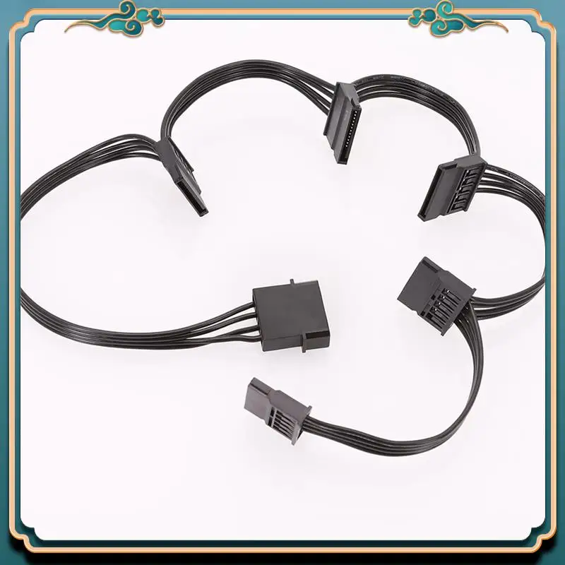 ABJG-8PCS موليكس 4Pin IDE إلى 5 SATA 15Pin القرص الصلب إمدادات الطاقة الفاصل كابل DIY بها بنفسك PC Sever 18AWG 4-Pin إلى 15-Pin الطاقة