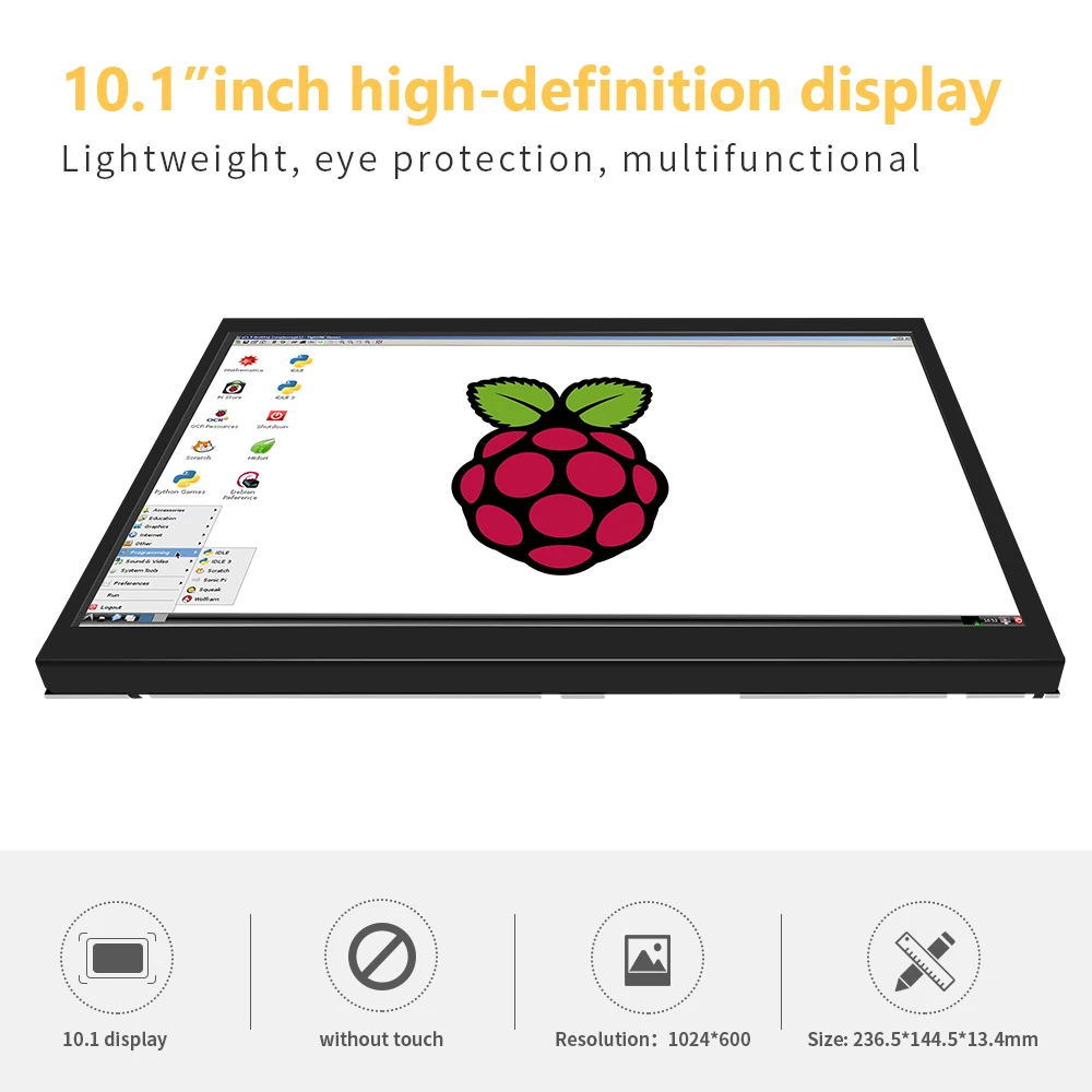 Imagem -02 - Monitor Portátil de Jogos Tft Display Lcd Raspberry pi Laptop ps Aida64 Switch Switch Compatível com Hdmi 10.1 1024x600