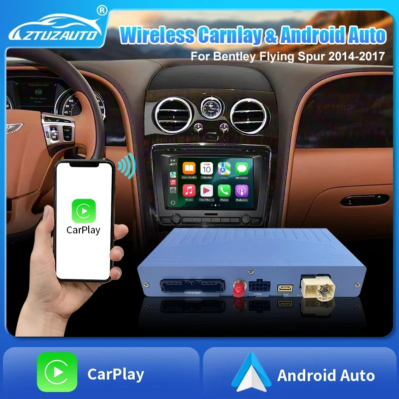 Wireless Newest Module CarPlay For Bentley Flying Spur 2014-2017 Android Auto Airplay Mirror link Retrofit Multimedia Navigation