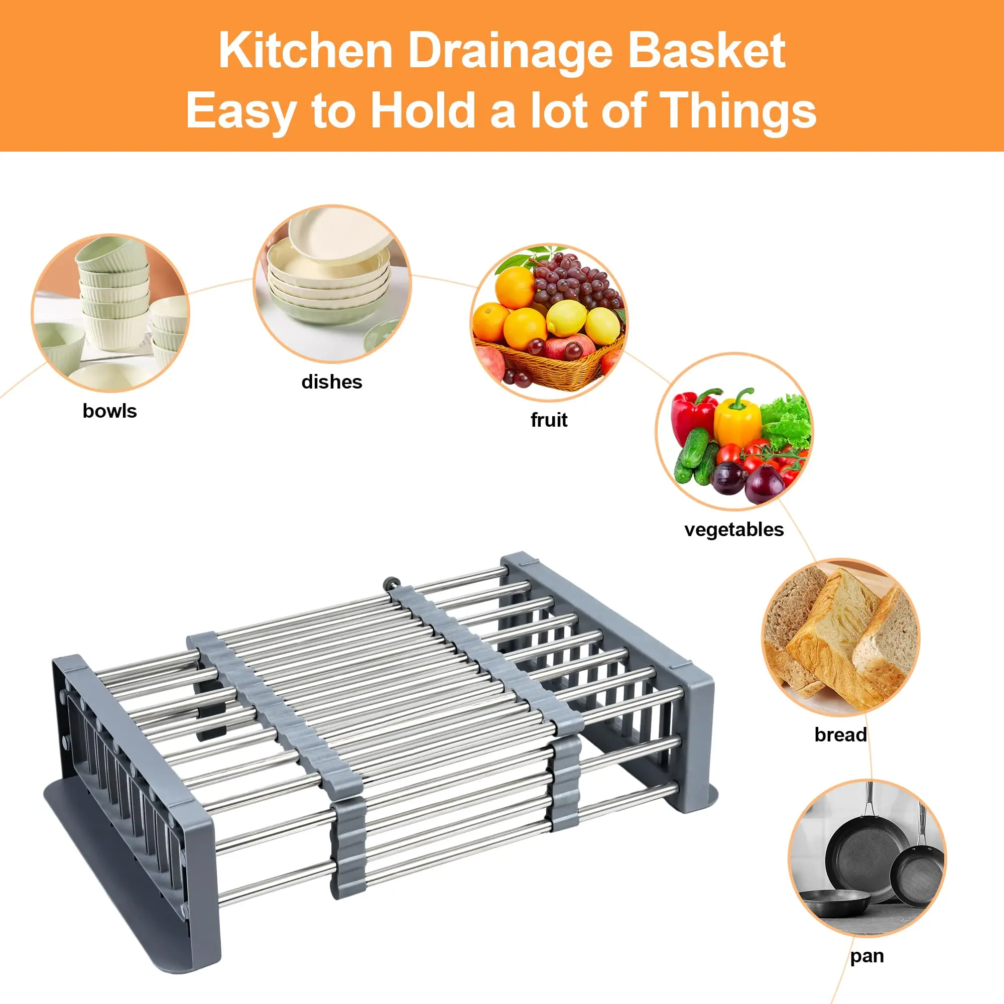 The Bowl Drying Rack Is Expandable and Suitable For Kitchen Sinks The Metal Bowl And Dish Drain Is Multifunctional and The Bow