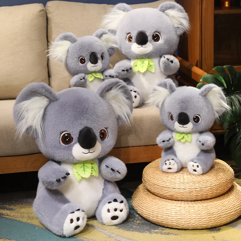 Simulación de oso Koala de hoja bonita, juguetes de peluche, lindo Animal relleno, muñeco de Koala suave, juguete de acompañamiento para bebé, regalo para niñas, decoración del hogar