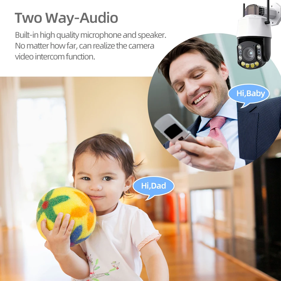 ICsee Wifi 30倍/50倍ズーム 5MP PTZ IP防犯カメラ 屋外 双方向音声 ワイヤレス 人体検知 CCTVビデオ監視カメラ