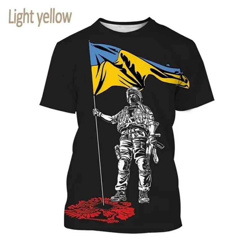 New Hot Sale Ukrainian Flag Ukraine Theme Art 3d Print Mens Clothes Short-sleeved T Shirt I Love Ukraine Unisex Streetwear Tops