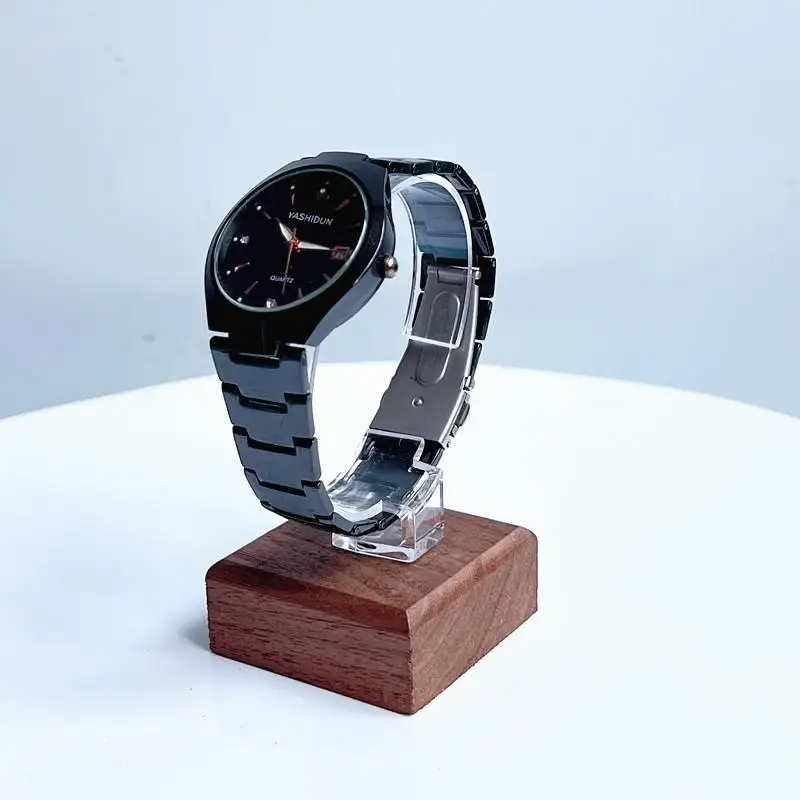 1 Stück Schmuck-Organizer aus Holz, C-förmiger Uhrenhalter, Ausstellungsständer für Armbänder, Ringe, Ohrringe, Uhrenständer aus Massivholz – Detail 11