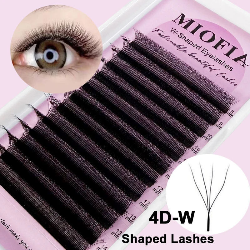 

MIOFIA 3D/4D/5D/6D W Shaped Eyelash Extension 8-15mm C/D Curl Premade Fans Faux Mink Eyelashes 3D Natural Soft Lashes