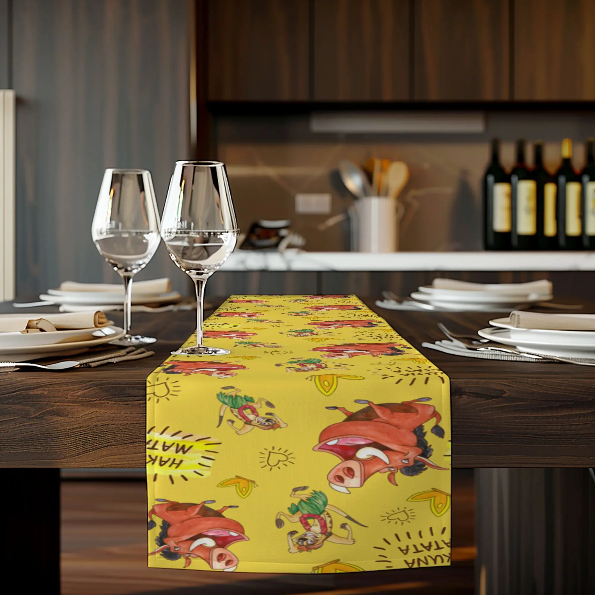 

Цельная дорожка для стола «Король Лев» Диснея — Русалочка — с Тимоном и Пумбой, подходит для рождественских вечеринок по случаю дня рождения