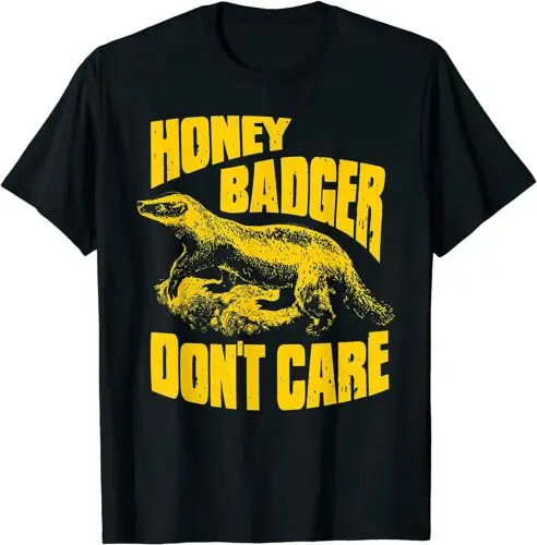 NEW LIMITED Honey Badger Don't Care Illustration T-Shirt