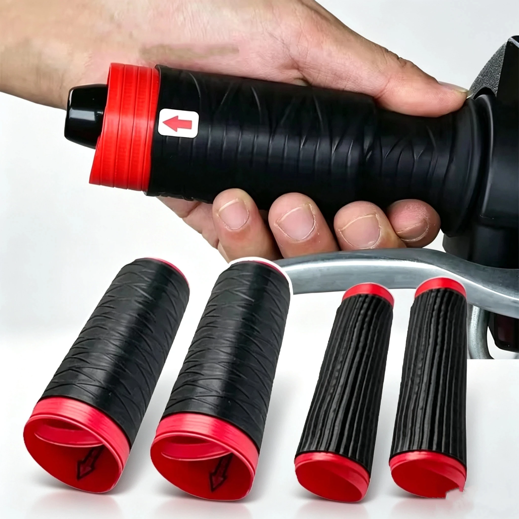 Protector Universal Autoadhesivo Antideslizante para Manillar de Motocicleta, Fundas de Silicona para Empuñaduras de Manillar