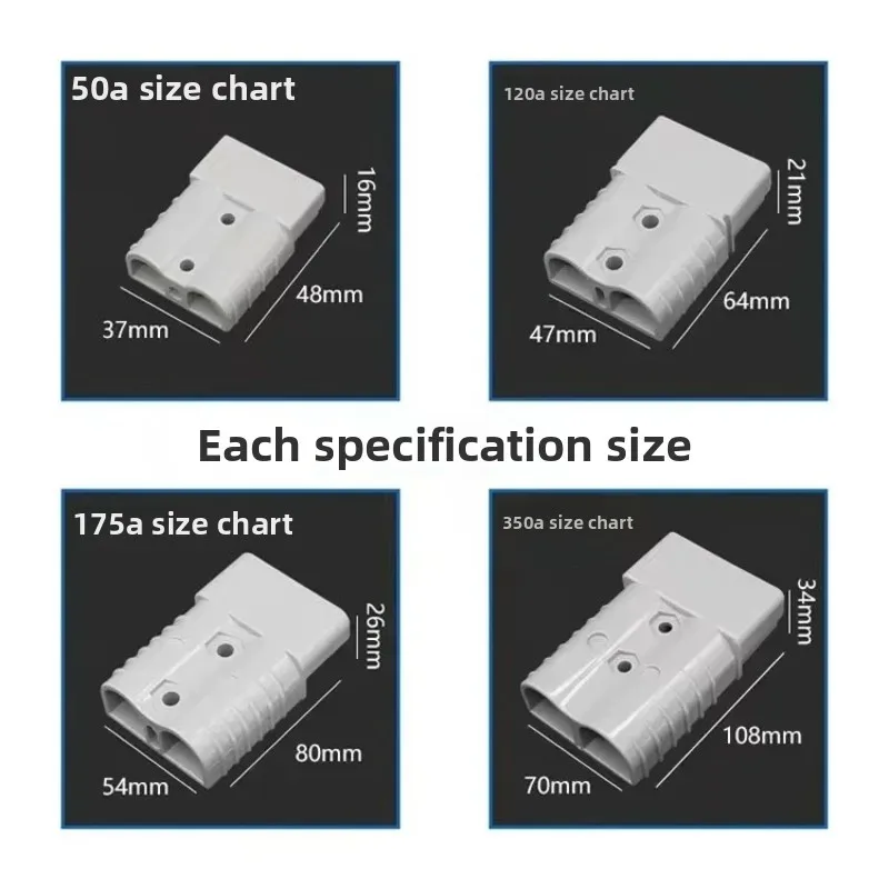 

1/2Pcs 50A 120A 175A 350A Battery Charging Connector 600V High Current Fast Power Plug for Electric Car Batteries, Solar Cables