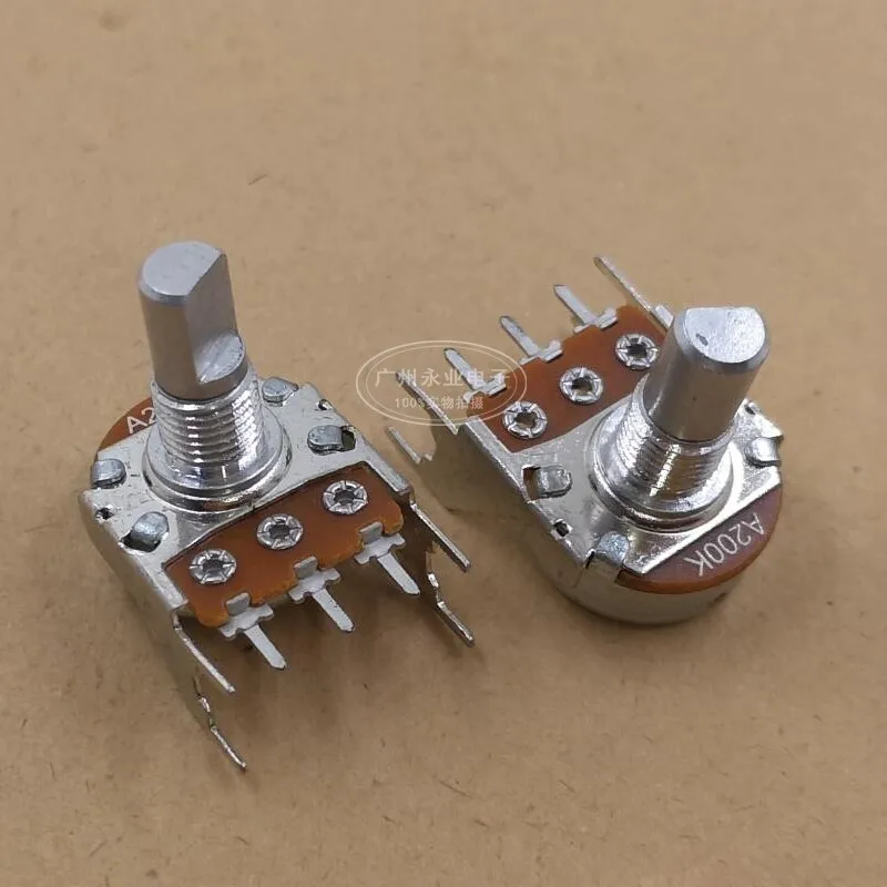 1PCS 148 ประเภท Potentiometer เดี่ยว 3Pins A200K เครื่องขยายเสียง Volume Potentiometer พร้อมวงเล็บครึ่งความยาวเพลา 15MMF