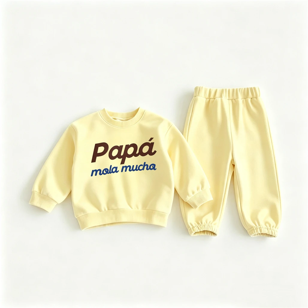 Sweatshirts mit Fruchtprint + Hosen, zweiteiliges Set, Kirsch-Erdbeer-Tops, weiße, gelbe Jogginghose, Herbstkostüm, Kinder-Outfits – Detail 2