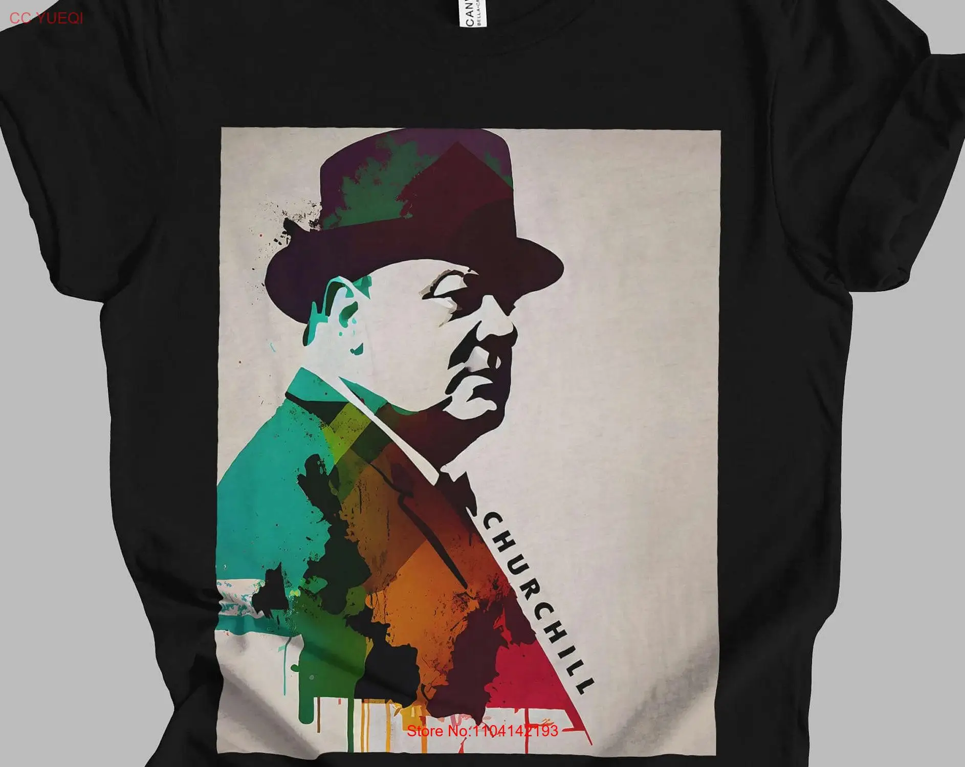 Winston Churchill Retro Minimalist Colorful T Shirt History Mindspring Retreat long or short sleeves