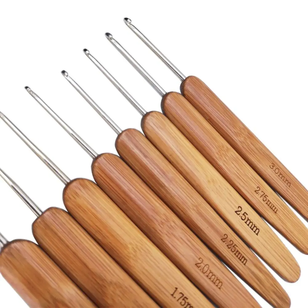 New Bamboo Wooden Crochet Hooks Small Size Long Knitting Crochet Crocheting Hooks DIY Sewing Accessories