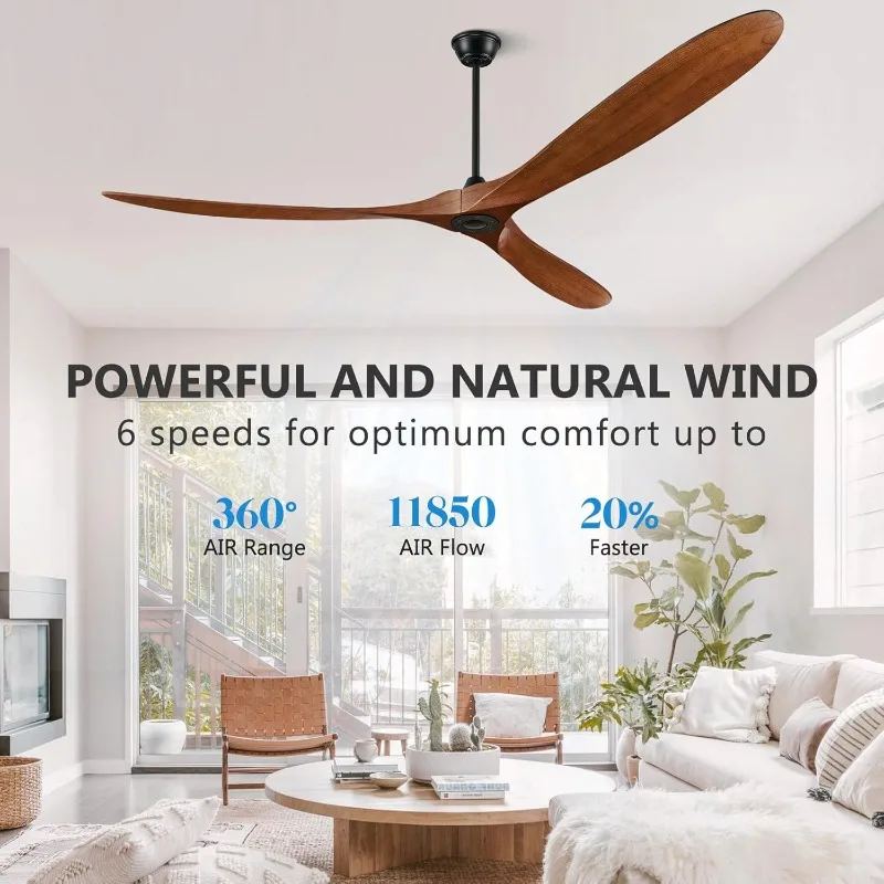 Ceiling Fans Without Lights Wood Ceiling Fan No Light with Outdoor Ceiling Fan for Patio Porch Bedroom Comfort and Quietness