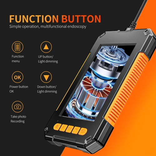 Imagen 2 del producto Cámara endoscópica Industrial 1080P 4,3 ""lente doble única HD1080P boroscopio de inspección de coche compatible con foto Snap y grabación de vídeo