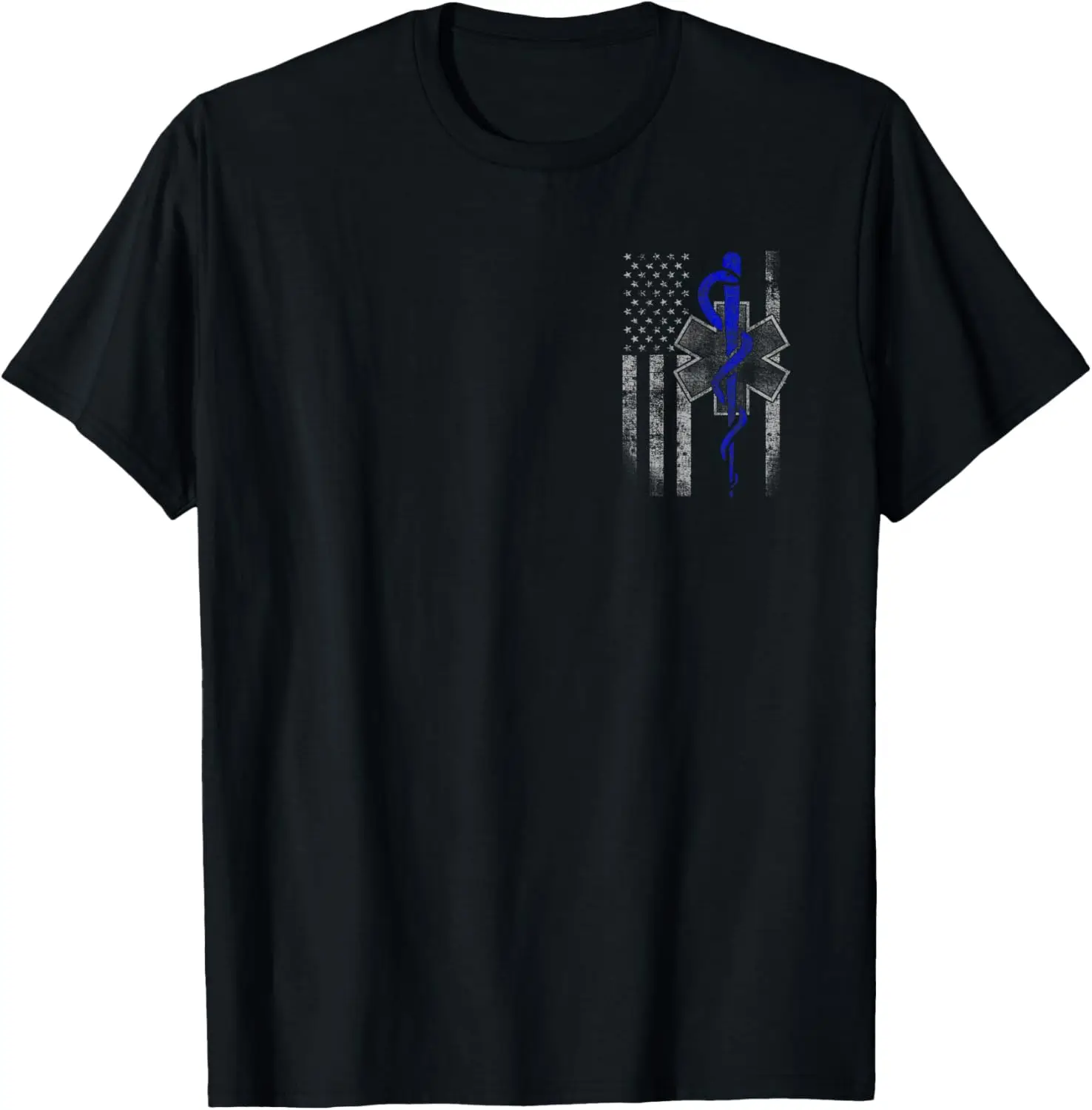 vintage USA Flag First Responder EMS EMT Paramedic T-Shirt 100% Cotton O-Neck Short Sleeve Summer Casual Mens T-shirt Streetwear