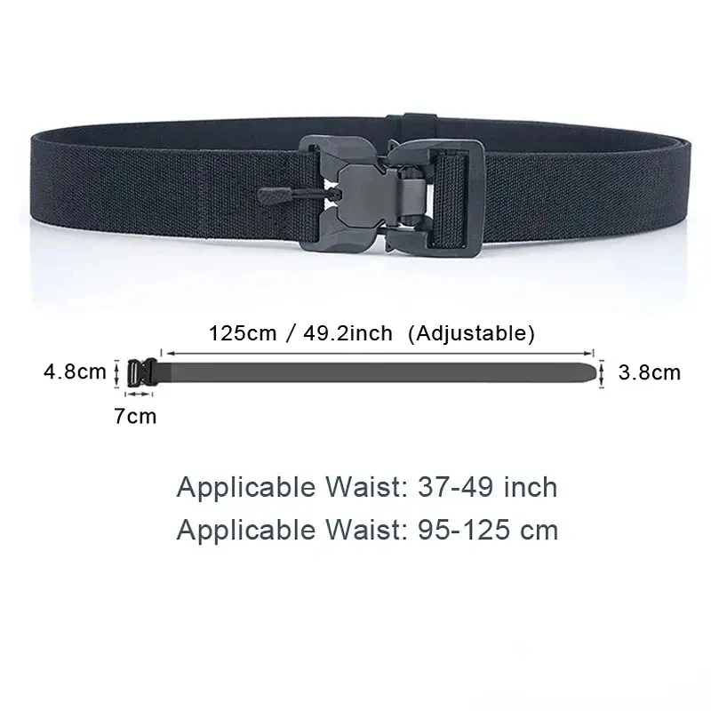 Tactical Belt Magnetic Buckle Quick Release Elastic Belt Casual Nylon Tooling Training Belt Men\'s Trousers Belt