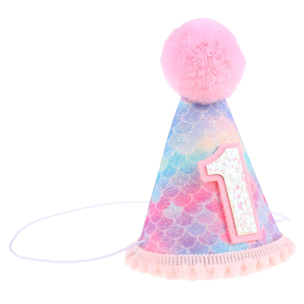 

Fish Scales Glitter Birthday Hat Colorful Party Accessory Kids Birthday Cap Photo Shoot Mermaid Hat