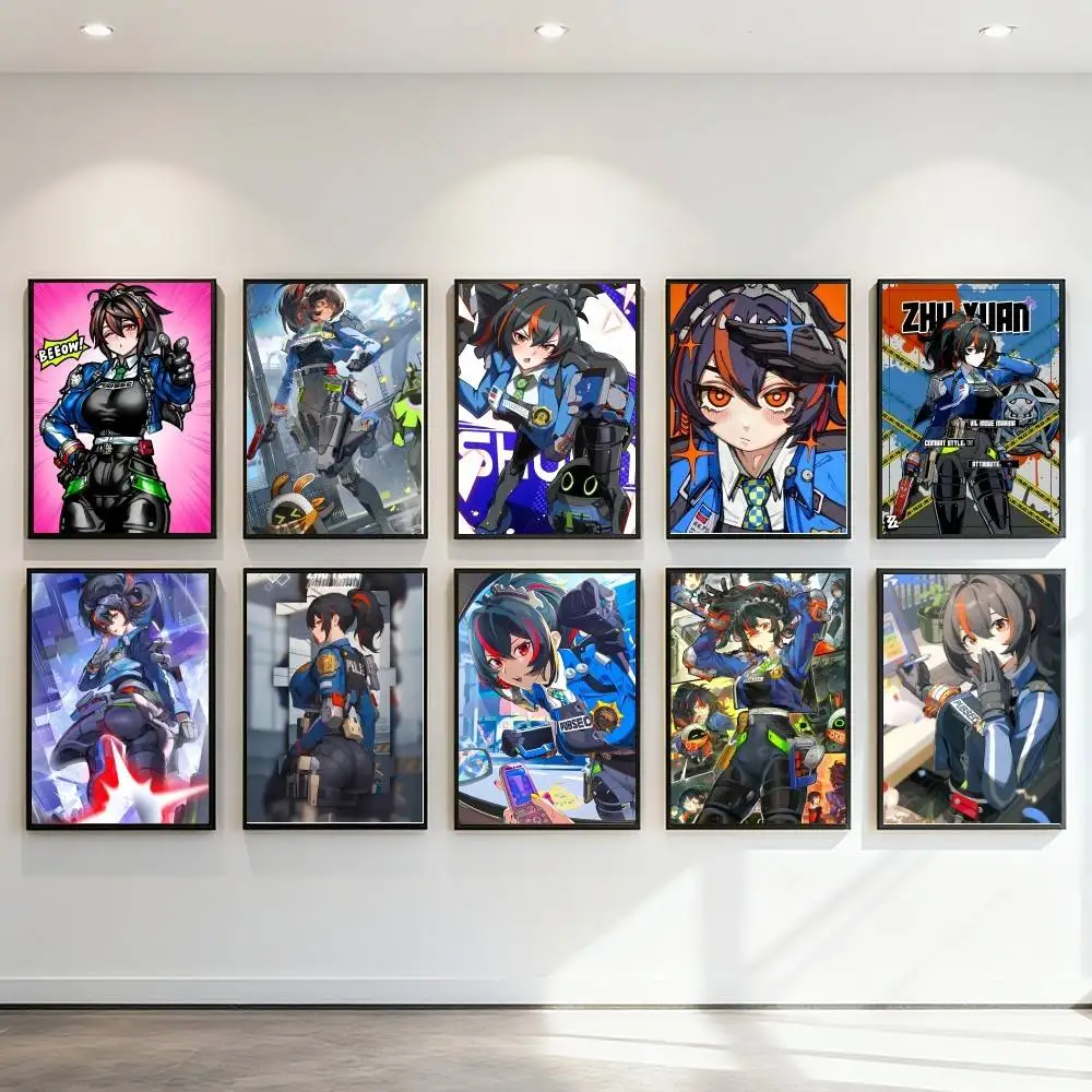 Game Zenless Zone Zero Zhu Yuan Poster Art Print Anime Style Home Decor Ideal Gift Perfect Room Decor