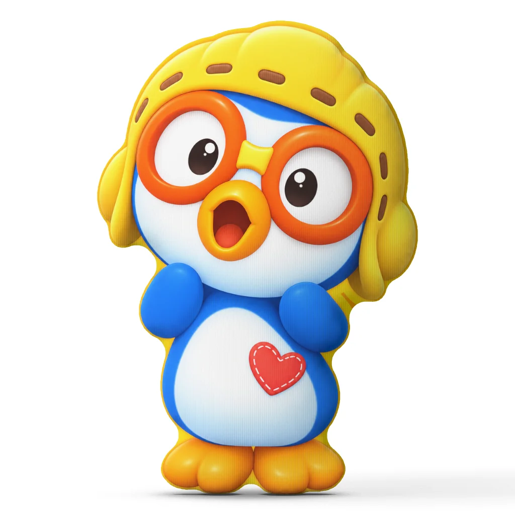 Pororo Little Penguin Shaped Pillow Cute Cartoon Cushion Stuffed Throw Pillow Surprised Face Sofa Home Decor Kids Room Gift