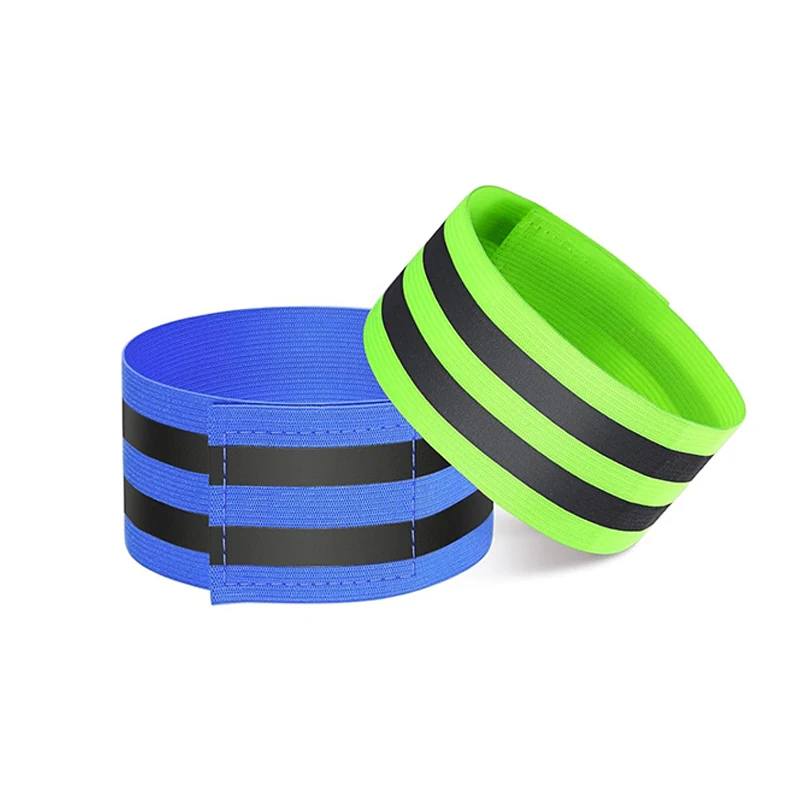 أربطة عاكسة، حزام معصم عاكس، أشرطة شريط عاكسة للسلامة، للمعصم، الذراع، الكاحل، الساق، المشي الليلي، ركوب الدراجات.