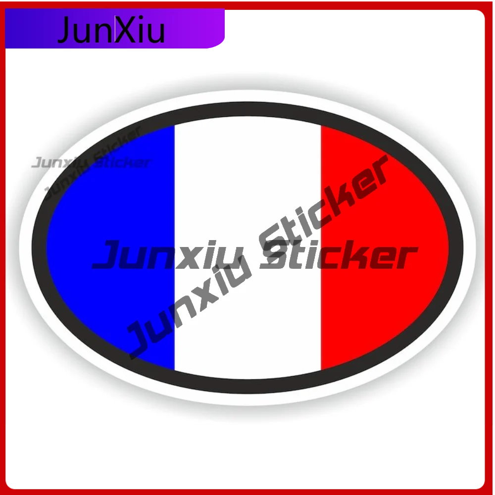 

France Oval Sticker with Long Lasting Car Sticker For SUV Laptop Fade Resistant Decoration Auto Accessories Exterior Vinyl Decal