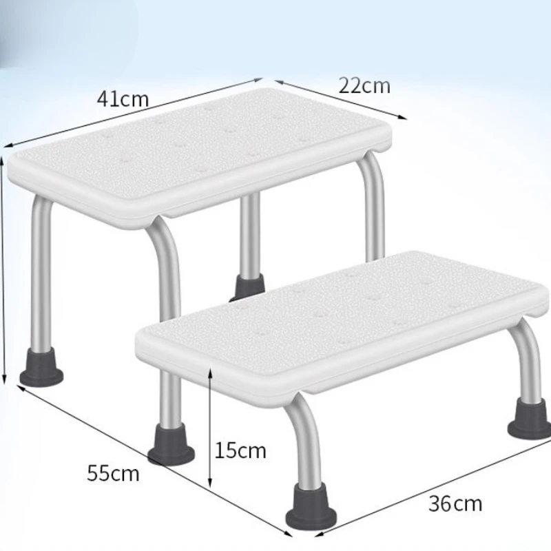 Height Adjustable Aluminum Bath Chair Elderly Safety Seat with Armrests Non-Slip Self-Draining Shower Bench for Bathtub