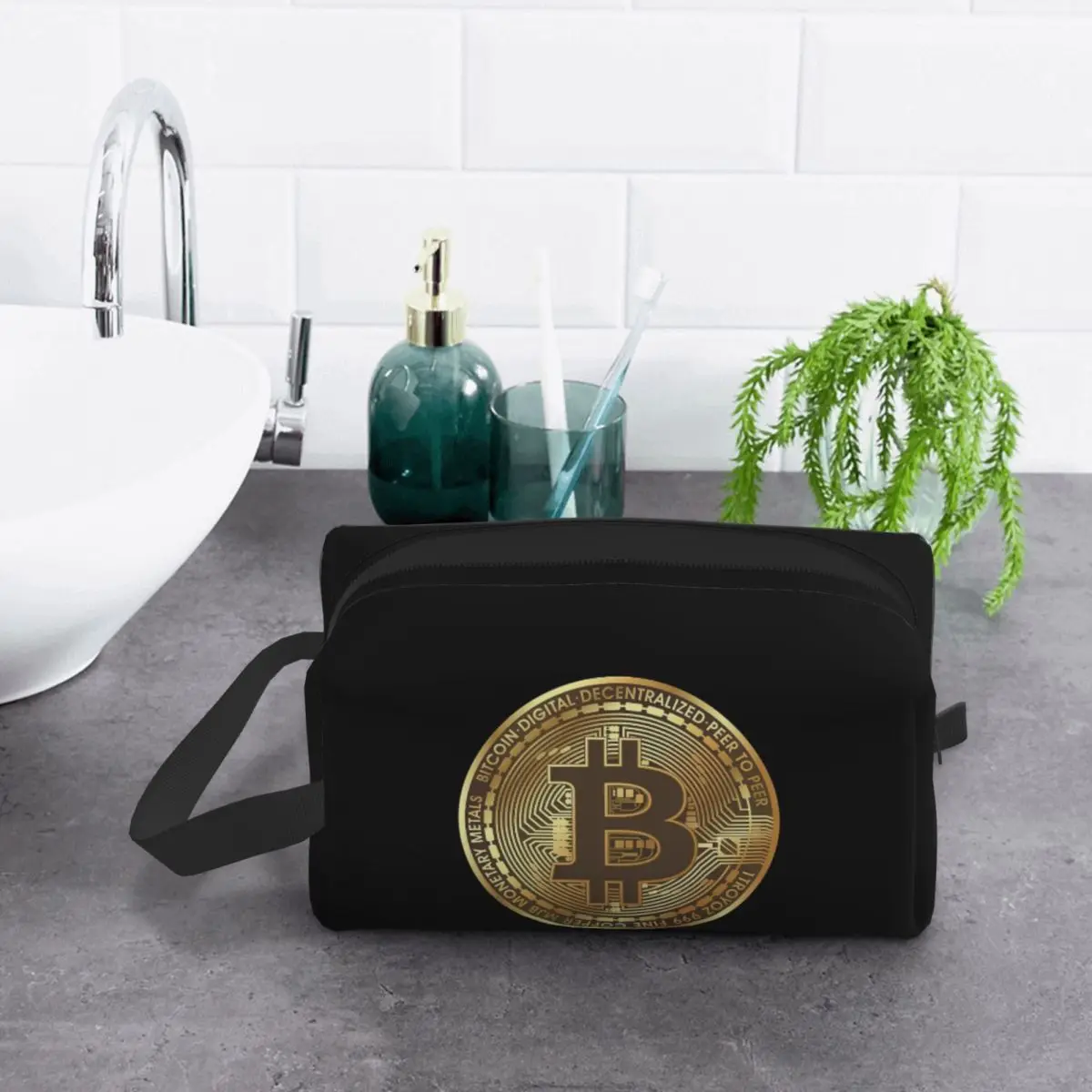 

Косметичка-органайзер для хранения монет Bitcoin, дорожный несессер для женщин, косметичка для путешествий, пенал для косметики и туалетных принадлежностей