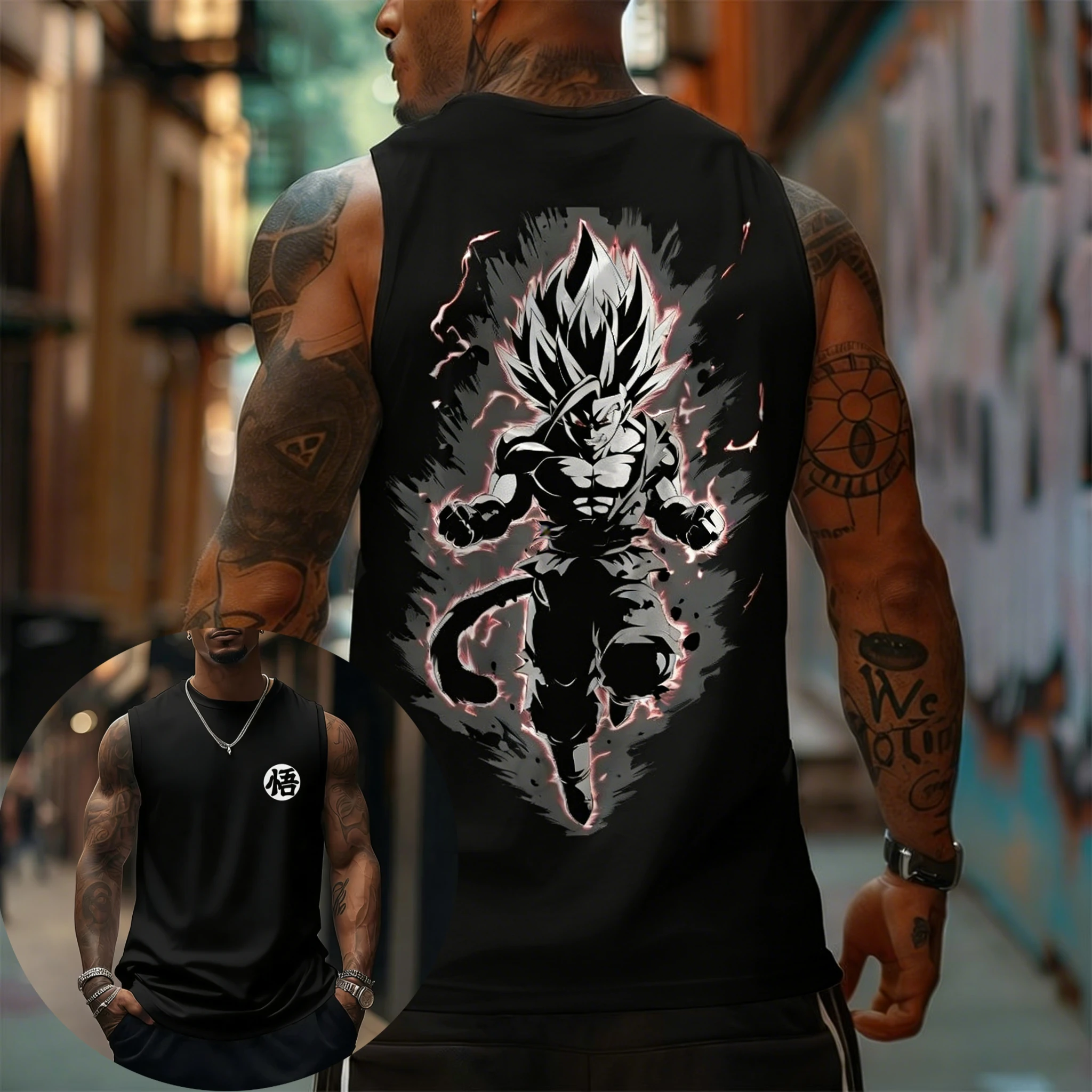 

Летняя майка 2026 Dragon Ball 3D с принтом Гоку и иероглифом «Go», оверсайз, дышащая, для фитнеса, в стиле ретро, уличная одежда унисекс для взрослых и детей