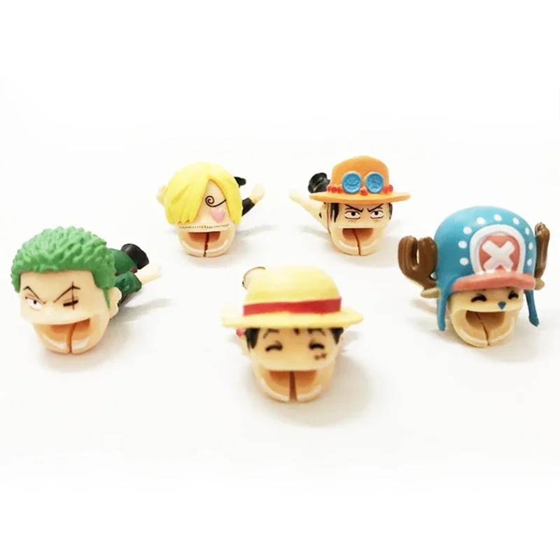 One Piece Kawaii Cable Bite Protector for Iphone Usb Cable Organizer Winder Charger  Luffy Zoro Protector Toys Children Gift Toy