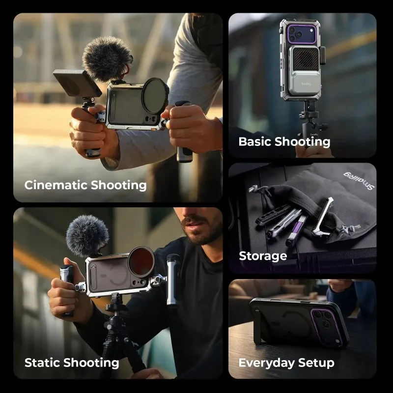 SmallRig Megatron Edition Dual Handheld Video Kit for iPhone 17 Pro/Pro Max Rotatable Handles Wireless Control 5584 5585