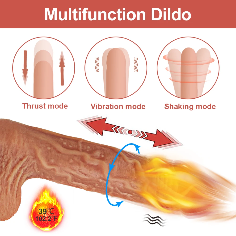 Controllo APP che spinge il Dildo vibrante masturbatore telescopico femminile del pene del riscaldamento con i giocattoli del sesso della ventosa per le donne adulto 18 +