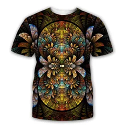 Mysterious Symbols New Fashion Trippy T-shirt Glow in the Dark 3D Psychedelic Printed Men  Short Sleeves Summer Streetwear