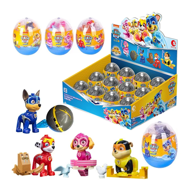 Genuine Paw Patrol Egg Block Action Figure Puppy Patrol Toy Mighty Pup Super CHASE Marshall Skye Rubble Anime Toy Children Gift